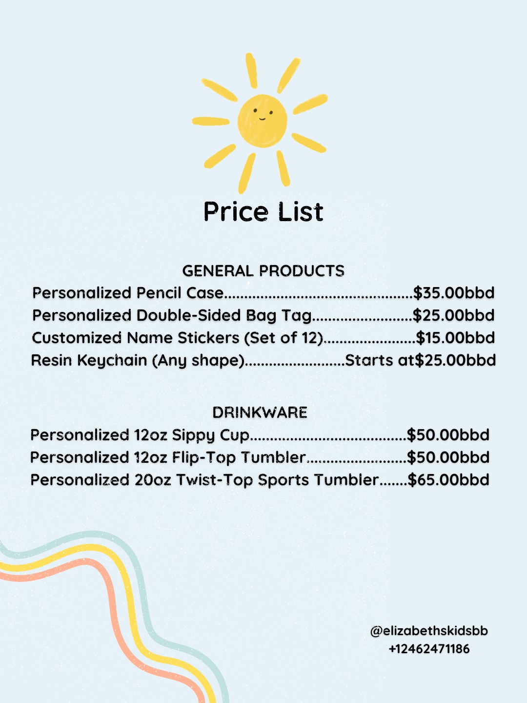 Elizabeth's Kids 2026 Back to School Catalogue – Full Price List