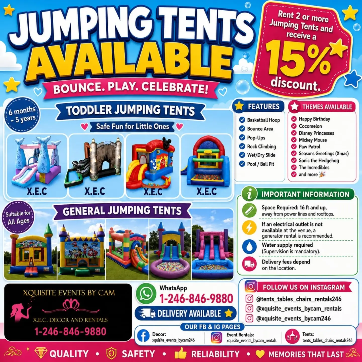 Jumping Tent & Party Rental Packages – Xquisite Events by Cam