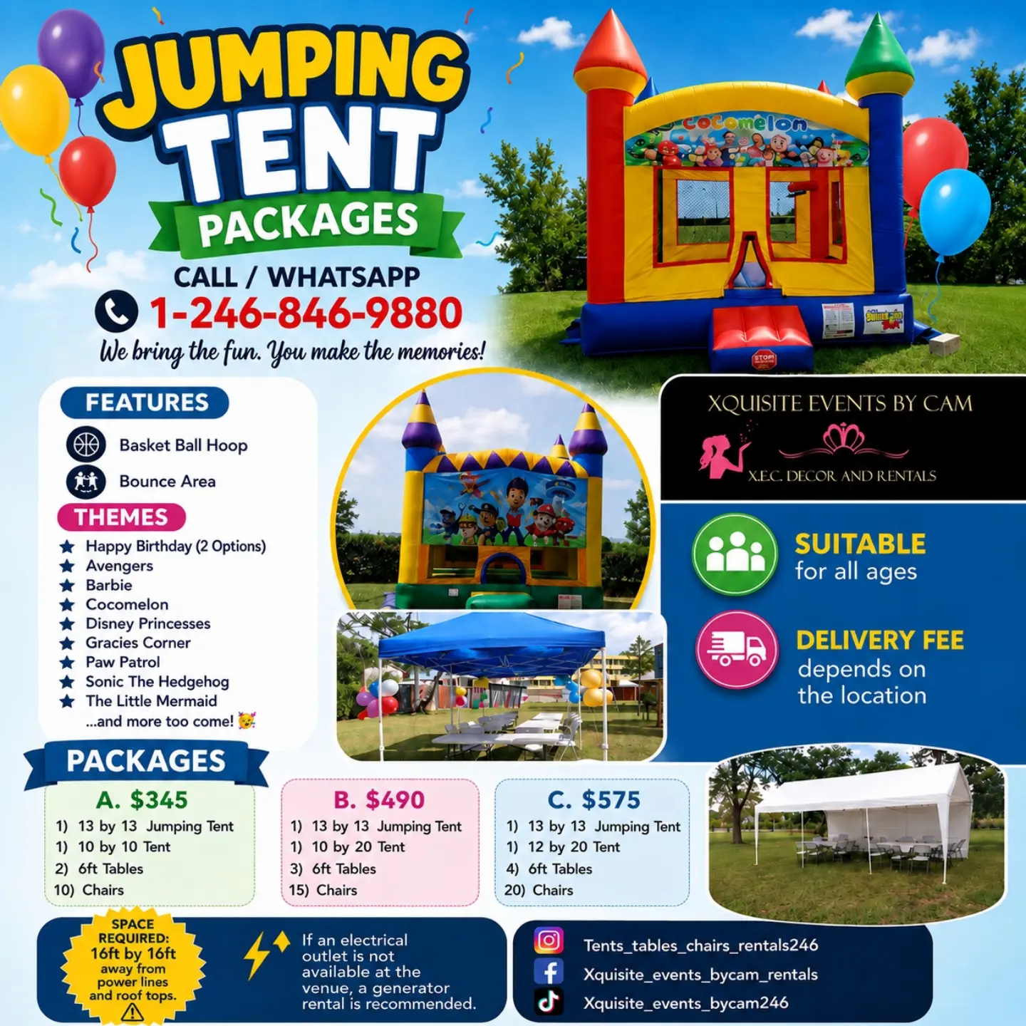 Jumping Tent Packages – Bounce Castles, Tents, Tables & Chairs Rentals