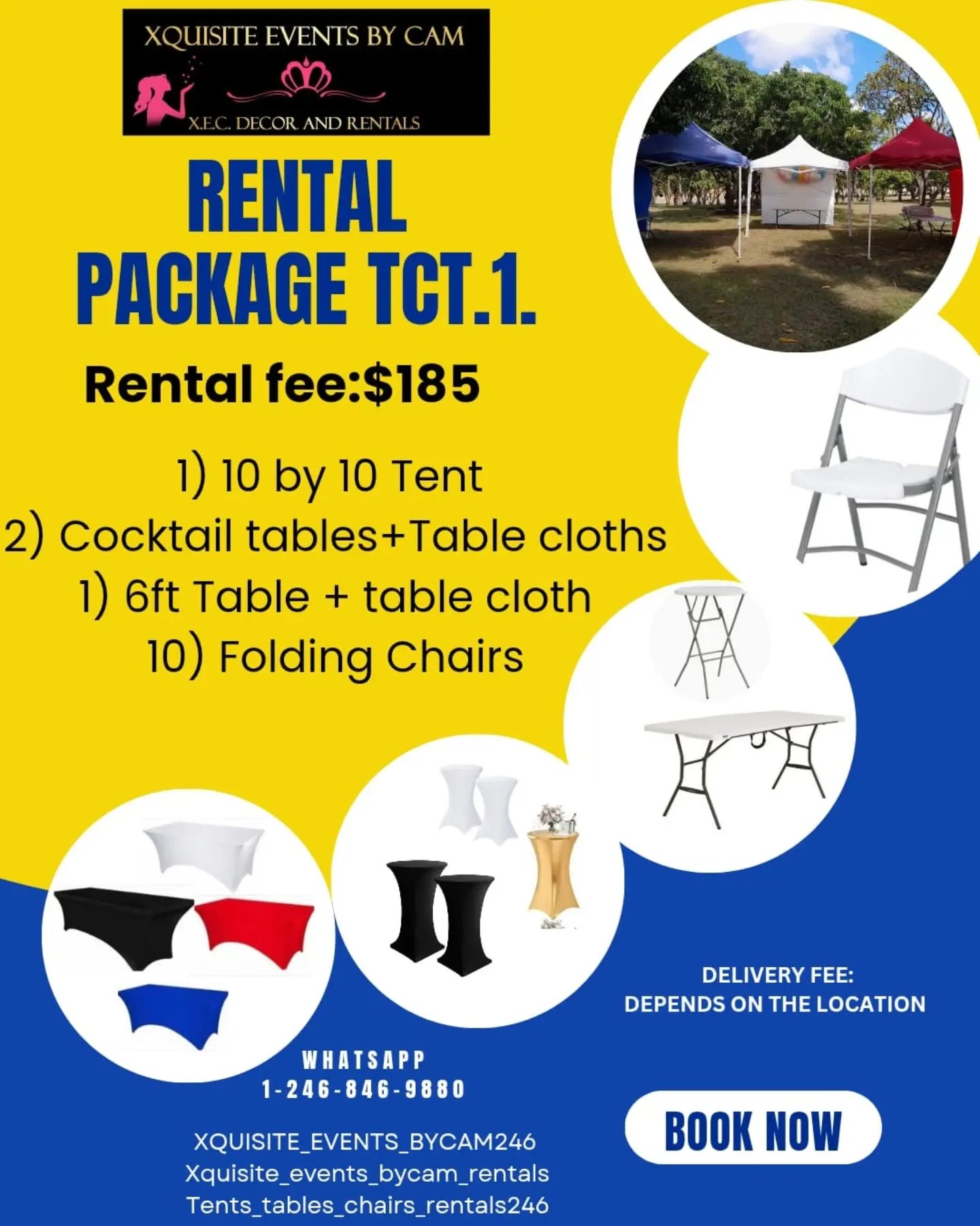 Tent Rental Packages A, B & C – From $135