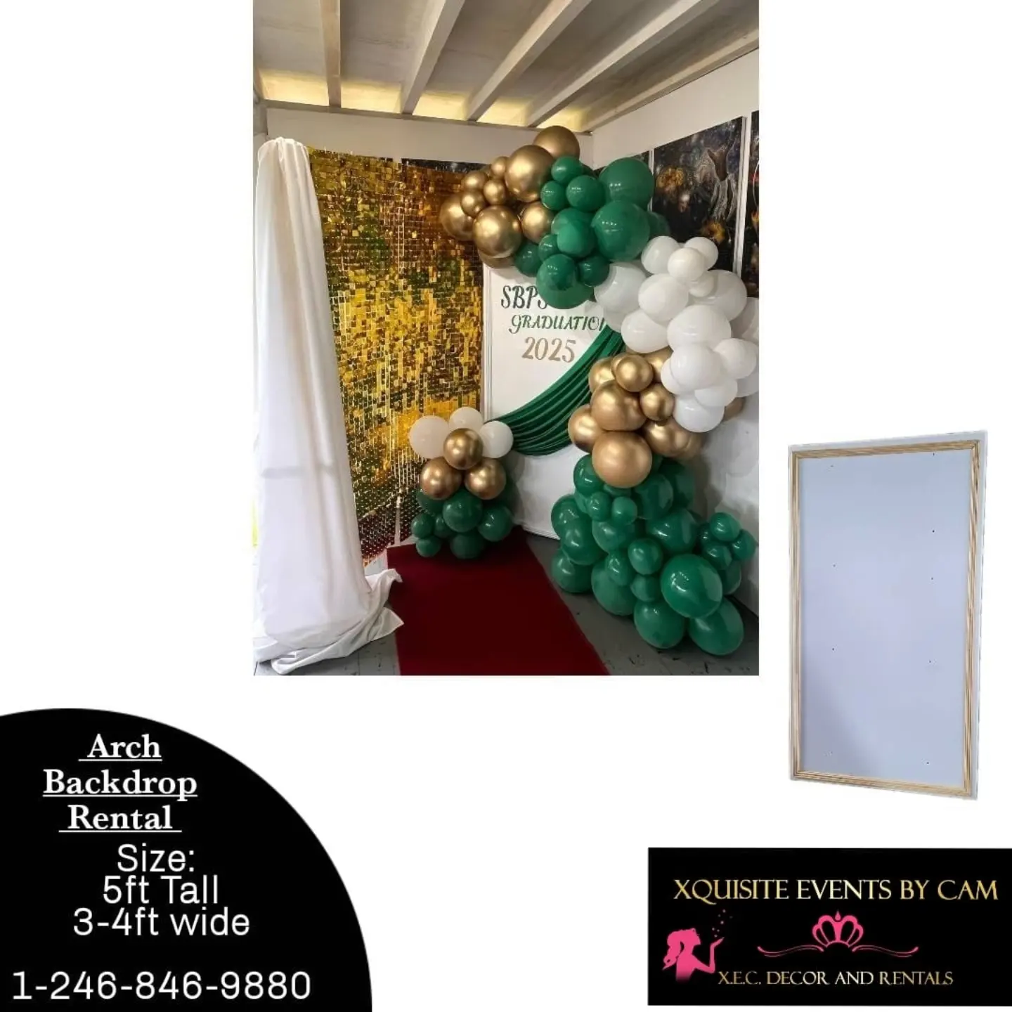 Arch Backdrop Rental – 5ft x 3-4ft PVC | $60