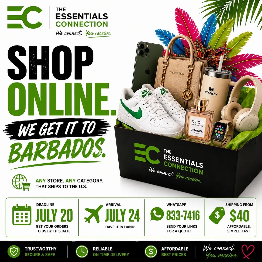 Shop Online – We Get It to Barbados | Shipping from $40 | Deadline July 20