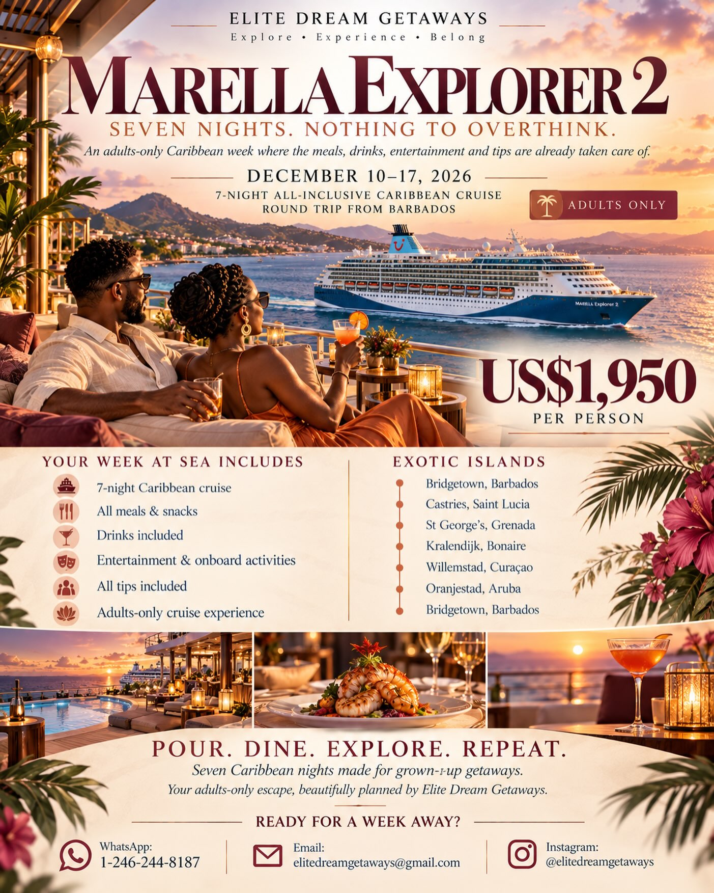 Marella Explorer 2 – 7-Night All-Inclusive Caribbean Cruise from Barbados | US$1,950 pp