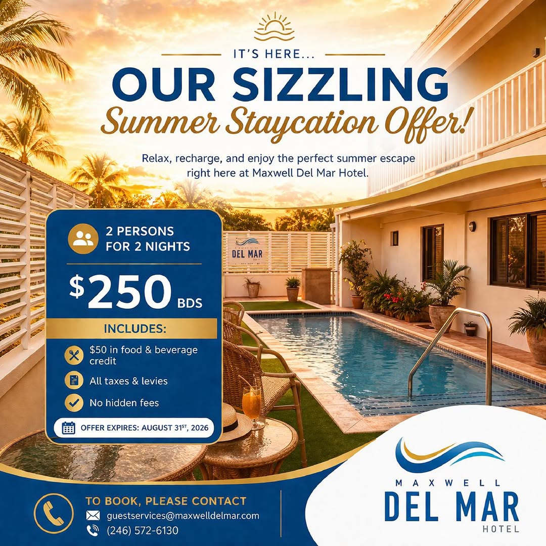Sizzling Summer Staycation Offer – 2 Persons, 2 Nights for $250 BDS