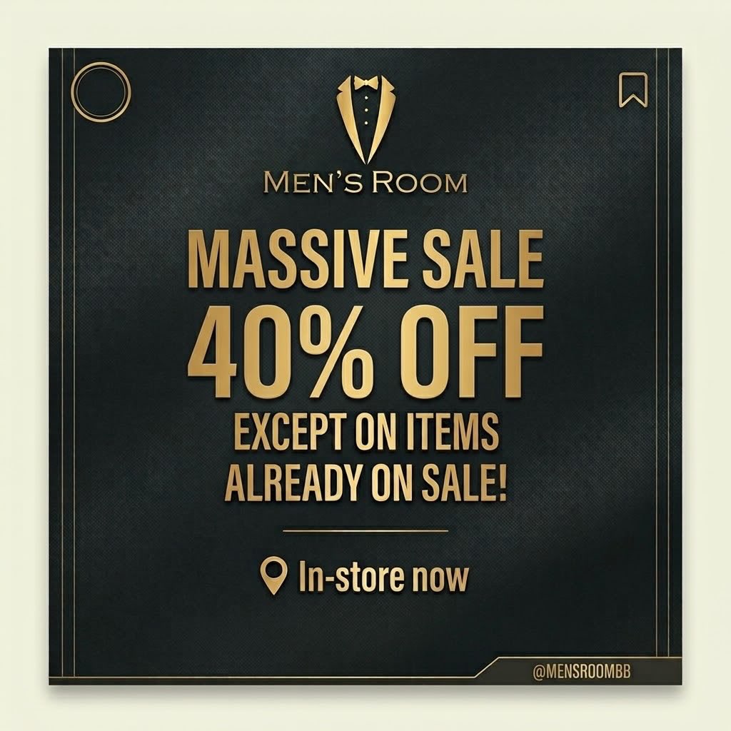 Massive Sale: 40% Off at The Men's Room