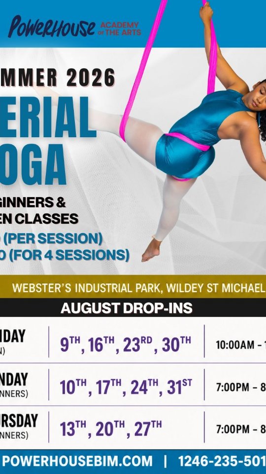 Summer 2026 Aerial Yoga Drop-In Classes – $40/session or $140 for 4