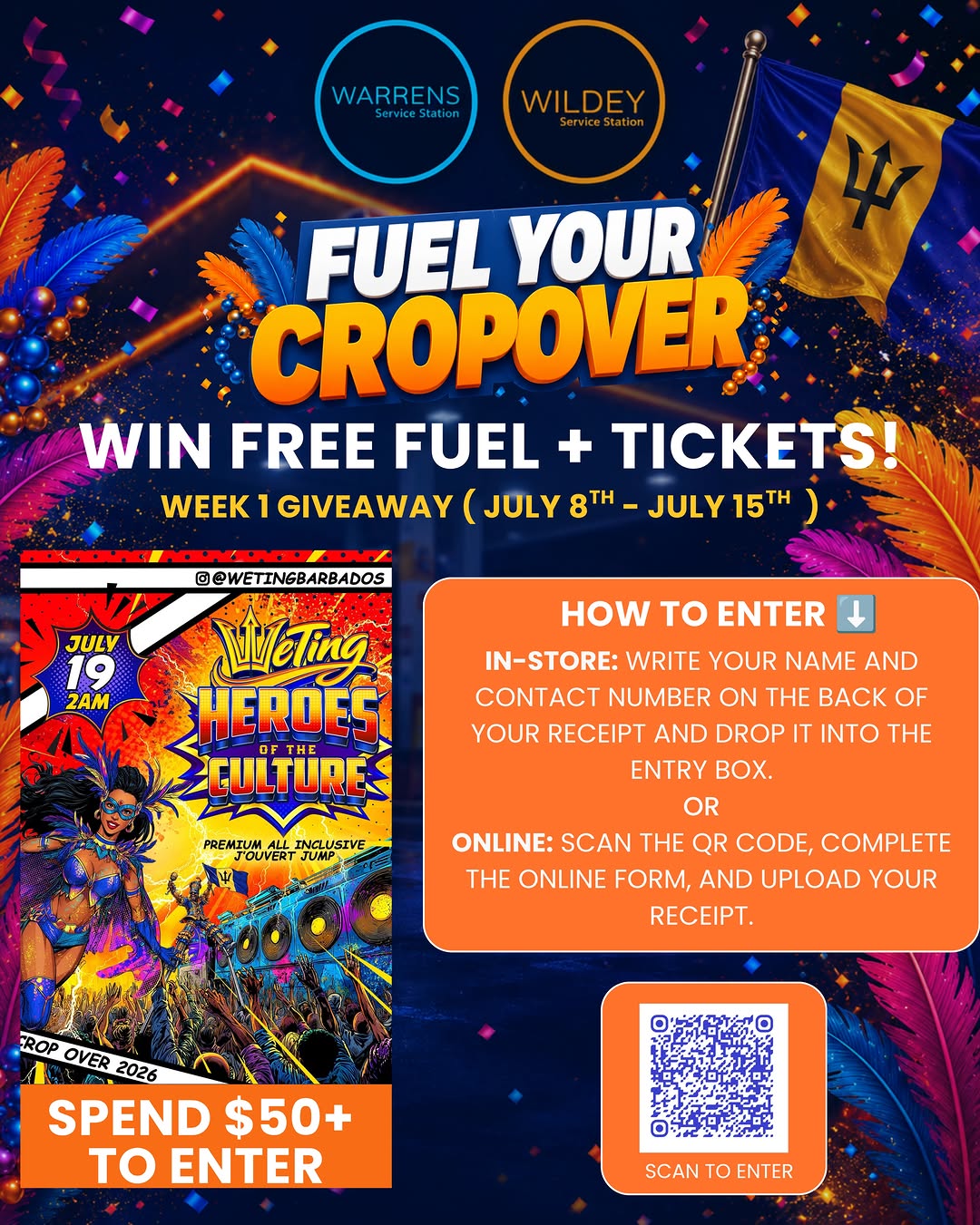 Fuel Your Crop Over – Win Free Fuel & We Ting Tickets (Week 1: July 8–15)