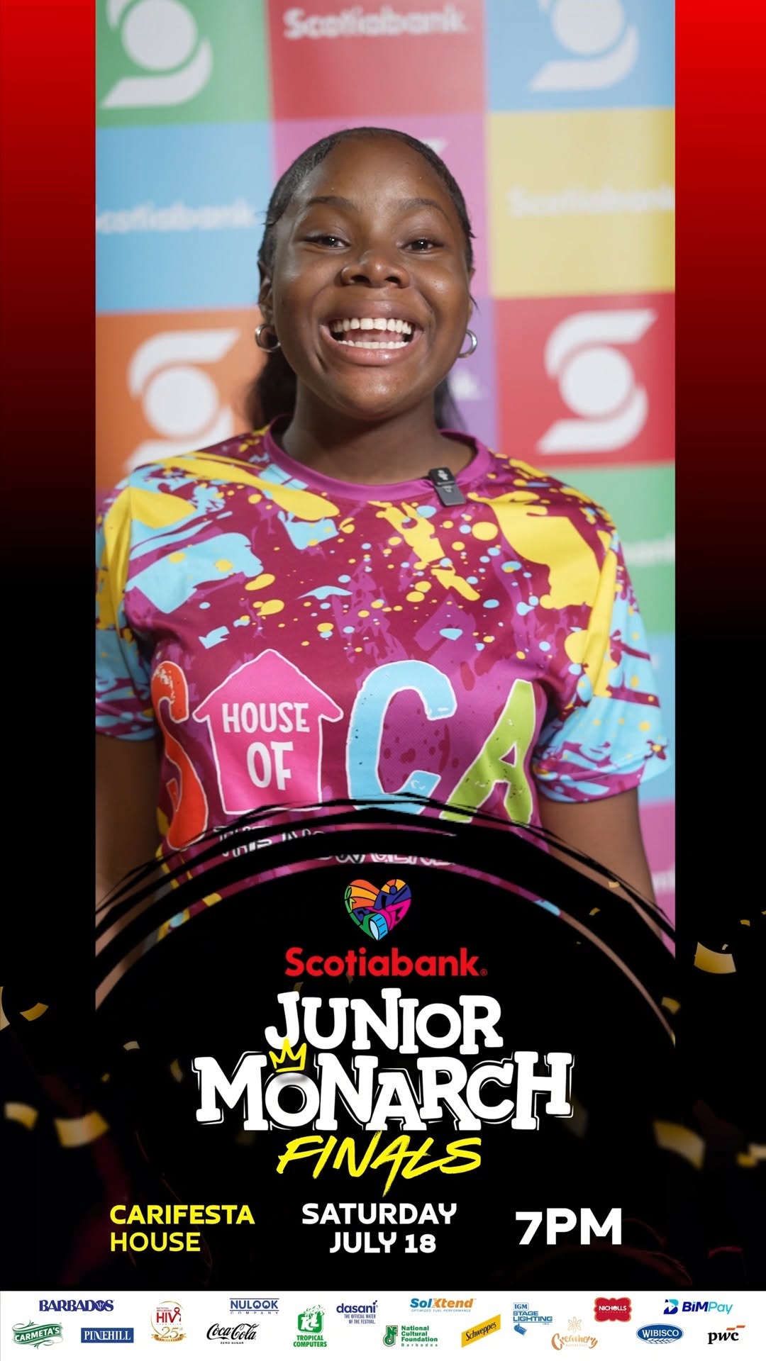 Scotiabank Junior Monarch Finals 2026 – CARIFESTA House, July 18