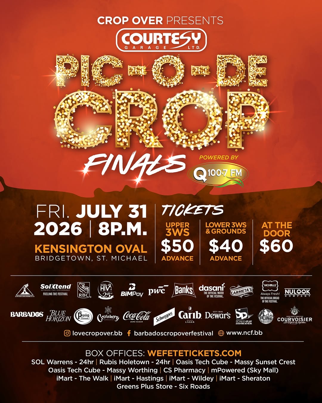 Courtesy Garage Pic-O-De-Crop Finals 2026 – Live at Kensington Oval