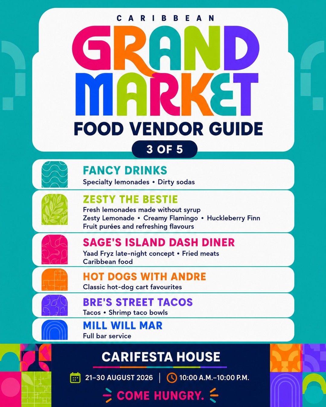 Caribbean Grand Market Food Court – Free Admission at CARIFESTA House