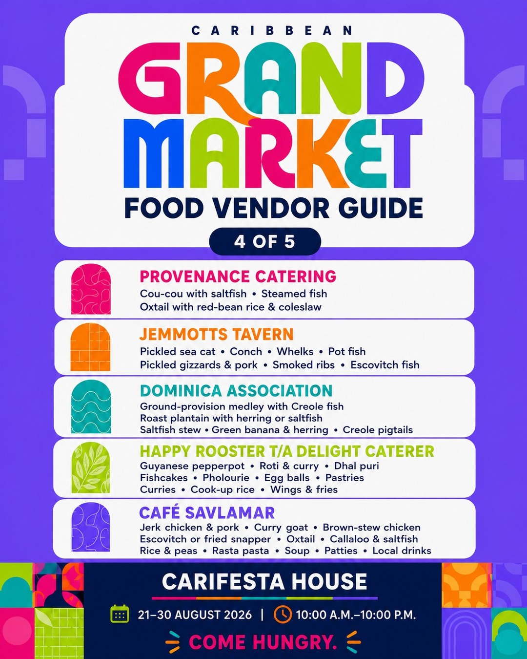 Caribbean Grand Market Food Court – Free Admission at CARIFESTA House