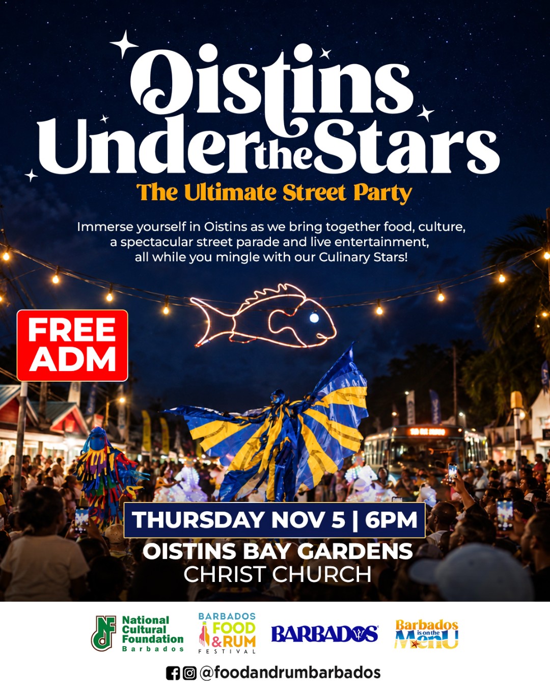 Oistins Under the Stars – Free Admission Opening Night | Barbados Food & Rum Festival 2026