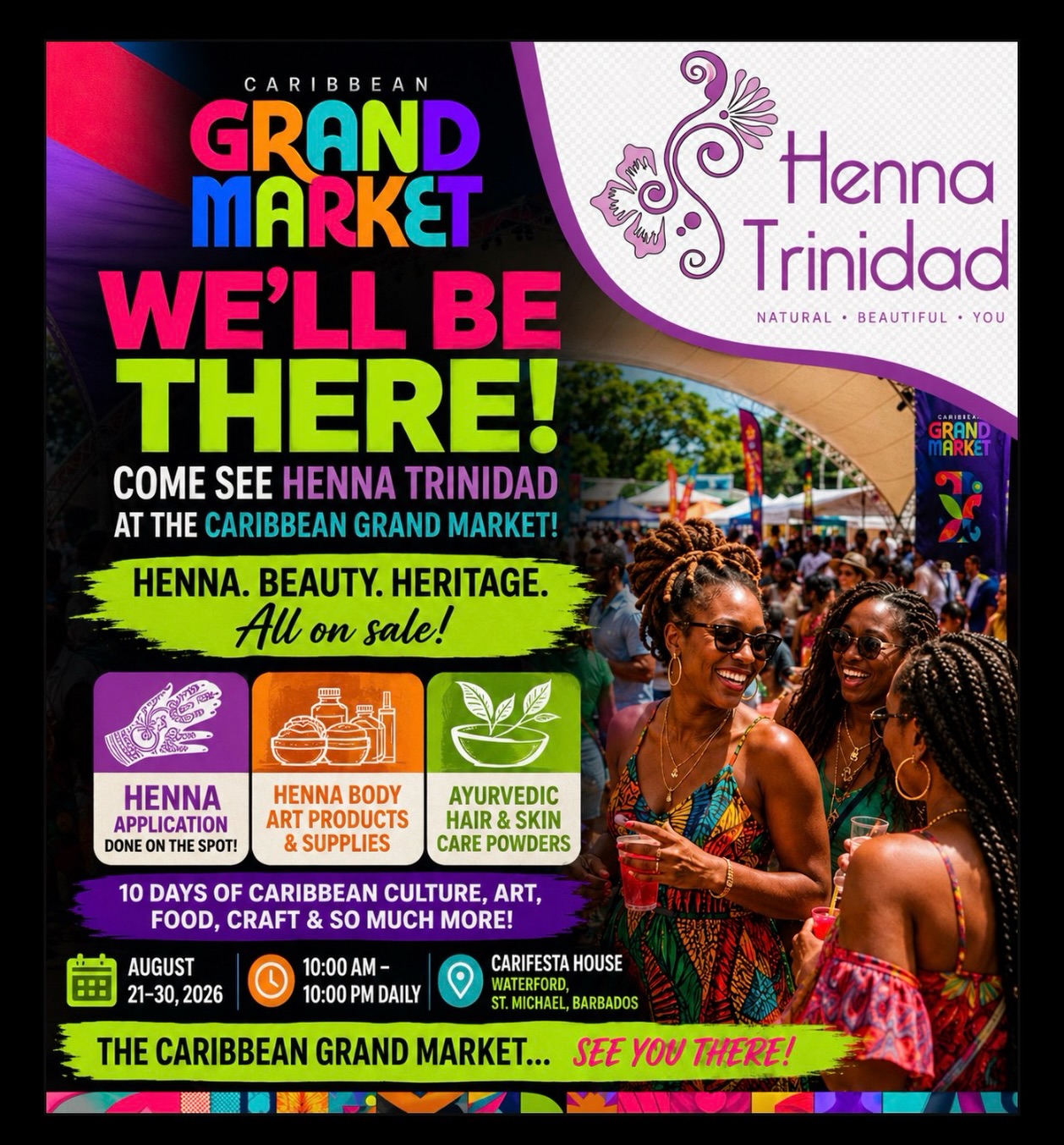 Henna Trinidad at Caribbean Grand Market — Henna, Beauty & Heritage on Sale