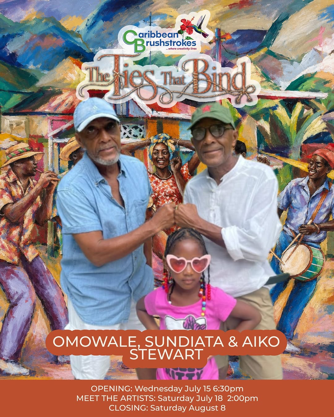 The Ties That Bind – Art Exhibition by Omowale, Sundiata & Aiko Stewart at Caribbean Brushstrokes