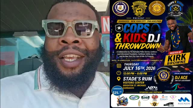 Cops & Kids DJ Throwdown – July 16 at Stade's Rum Visitors Center