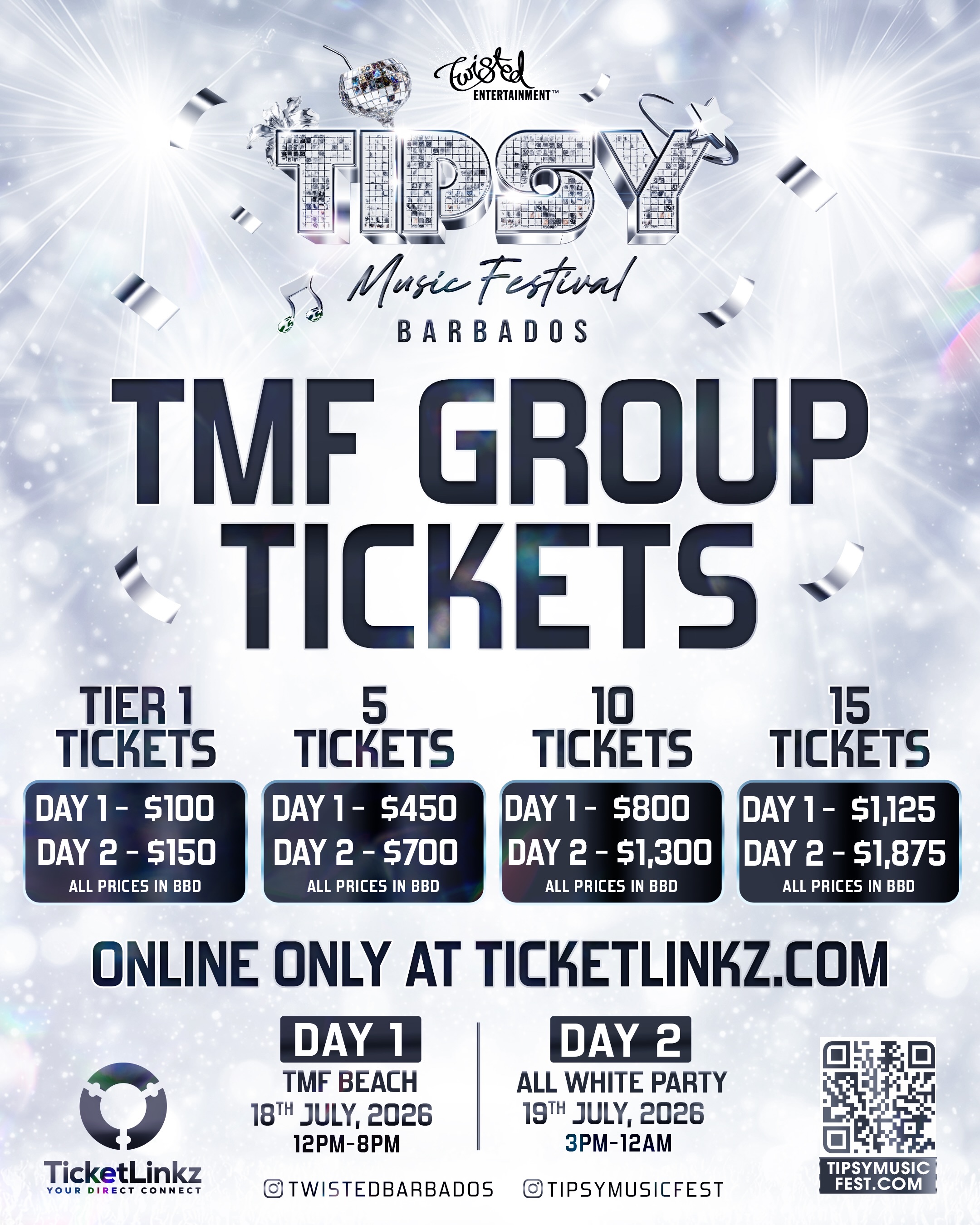 Tipsy Music Festival Barbados 2026 – Tier 1 Tickets 95% Sold Out