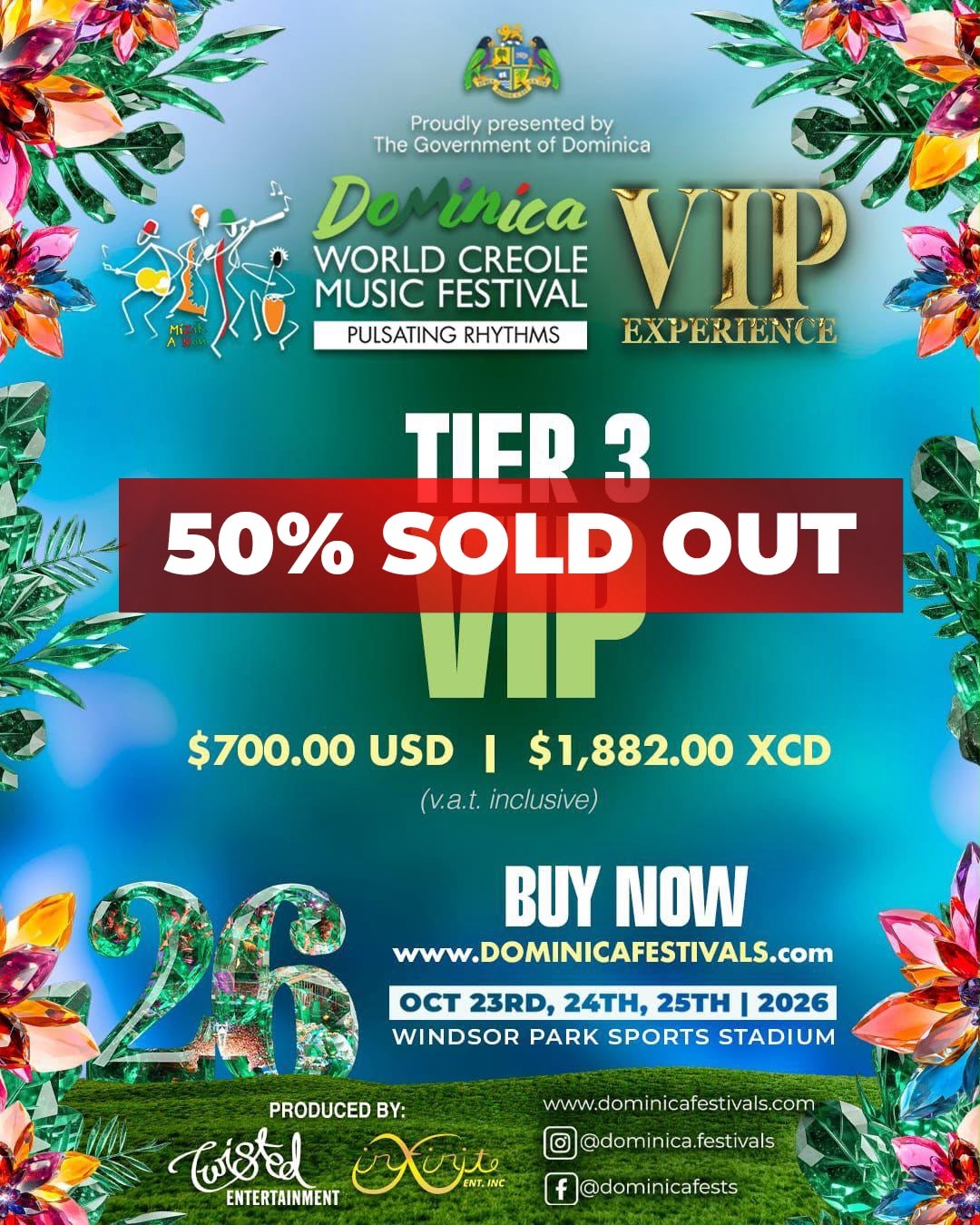 World Creole Music Festival 2026 VIP & VVIP Season Passes (Tier 3)
