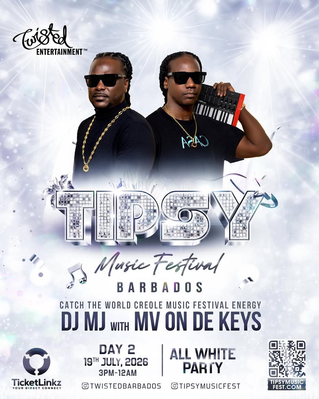 Tipsy Music Festival Barbados – Day 2 All White Party ft. DJ MJ & MV on De Keys