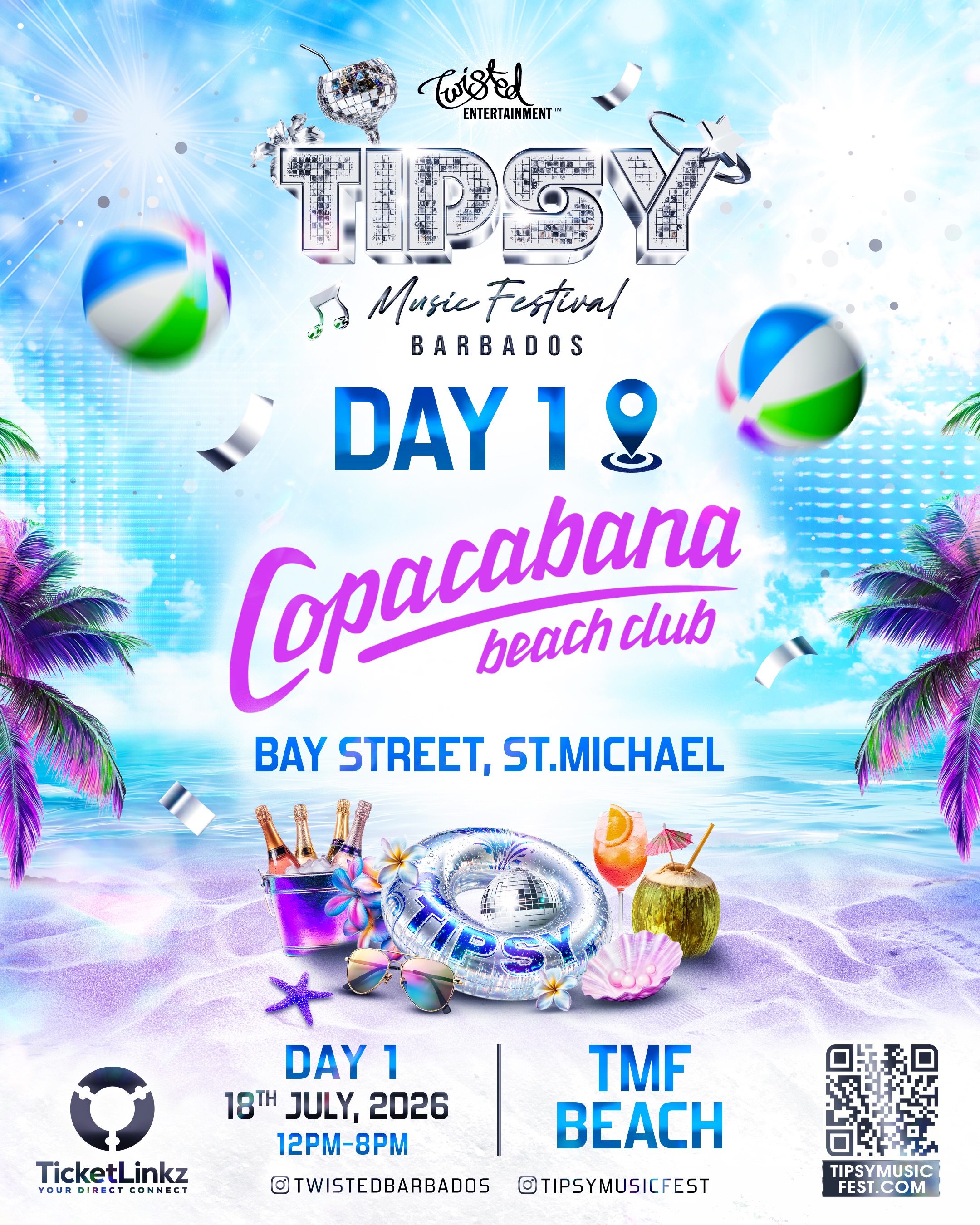 Tipsy Music Festival – Day 1: TMF Beach at Copacabana (July 18, 2026)