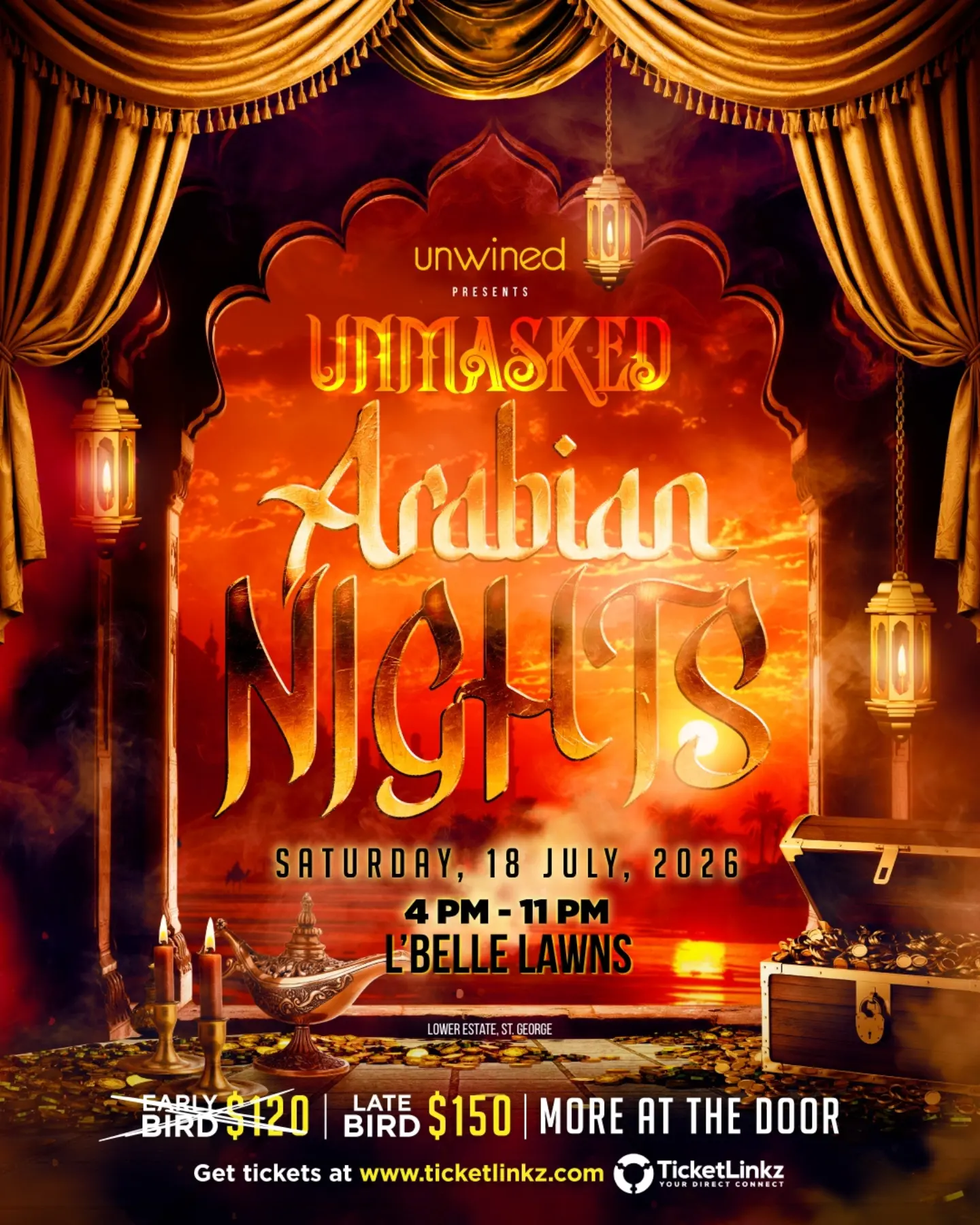 UnMasked: Arabian Nights – Crop Over 2026 Fete at L'Belle Lawns