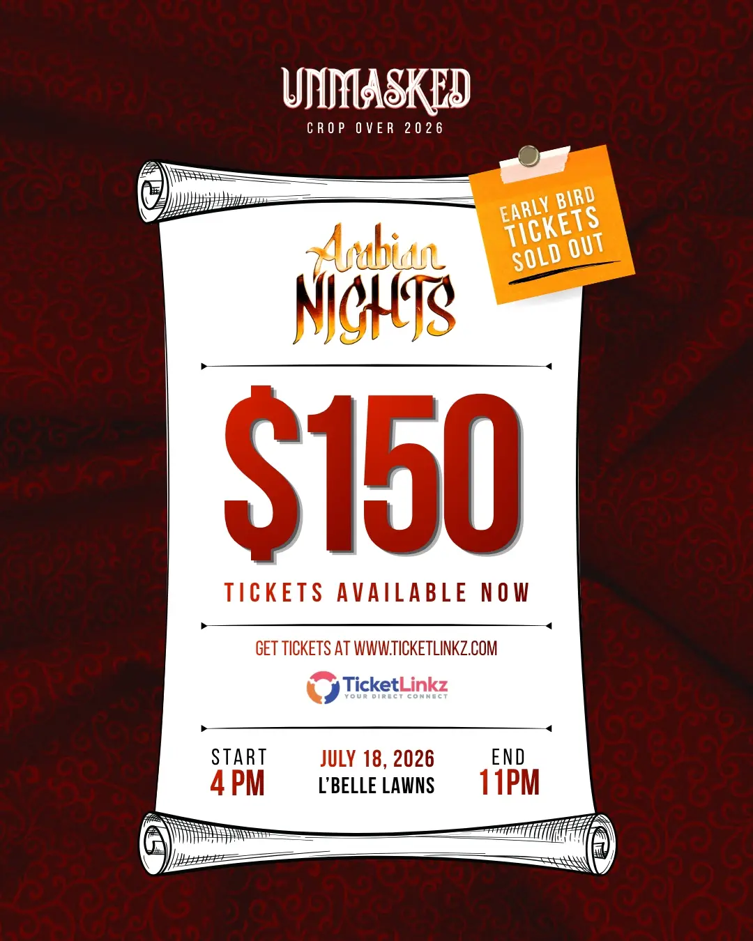 UnMasked: Arabian Nights – Crop Over 2026 Fete at L'Belle Lawns