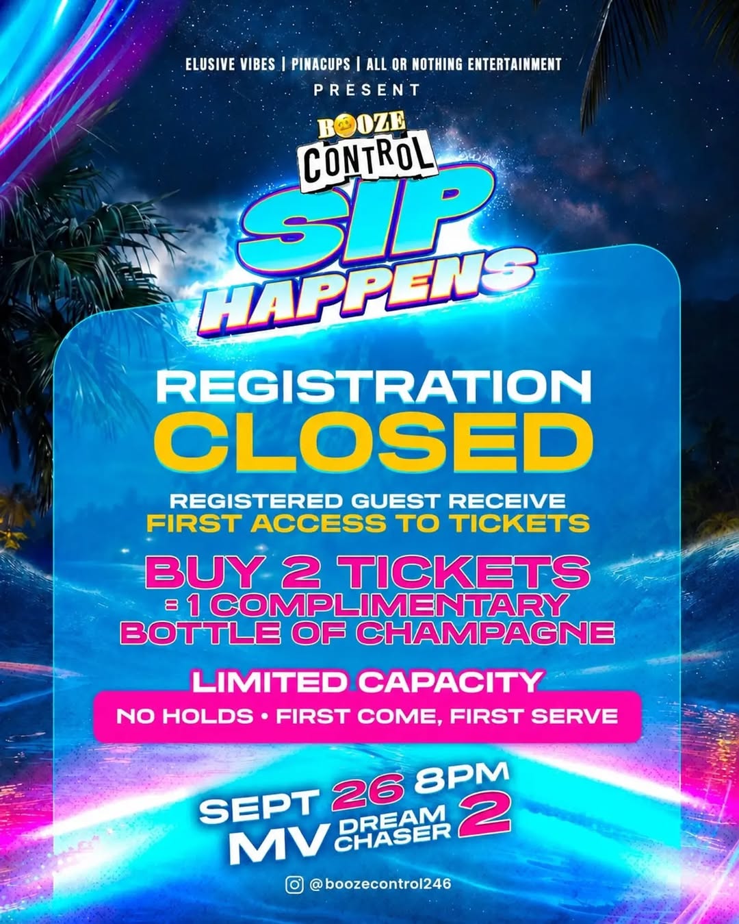 Booze Control: Sip Happens – Boat Party on MV Dream Chaser 2