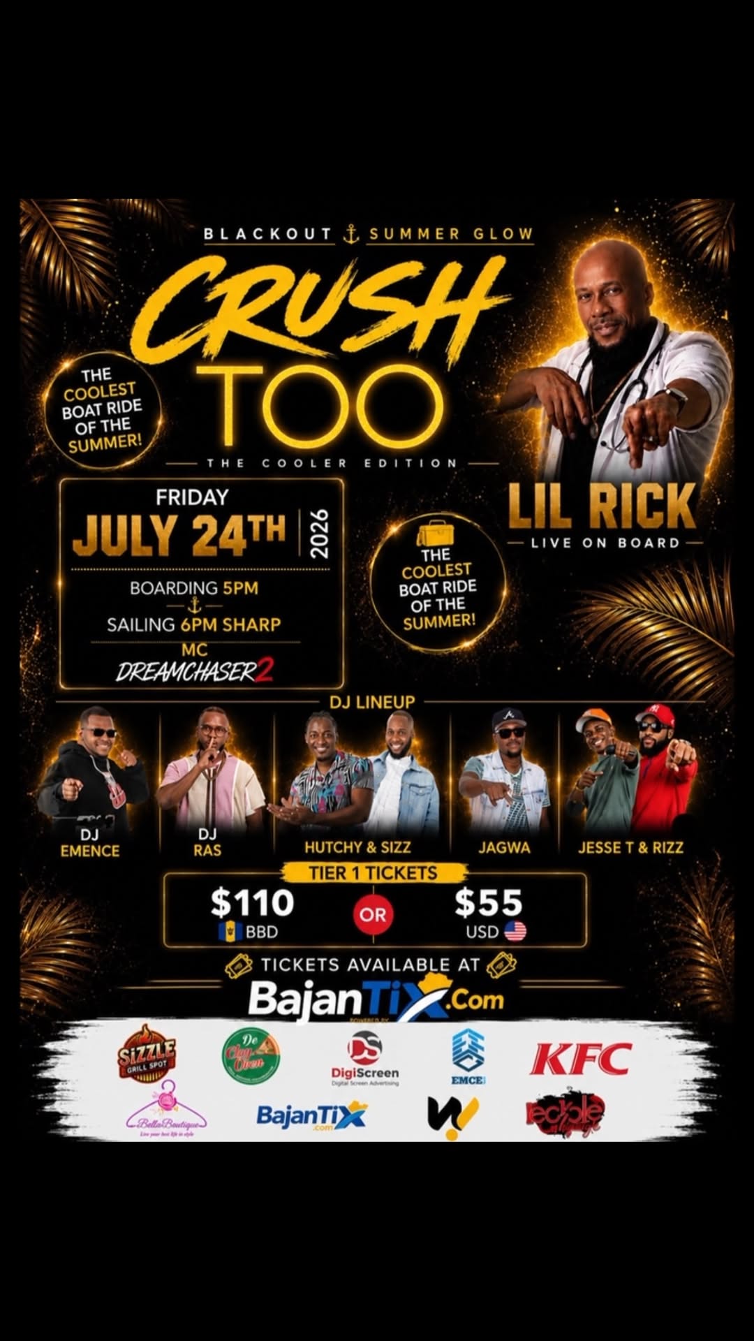 Crush Too – The Cooler Edition Boat Ride ft. Lil Rick | July 24, 2026