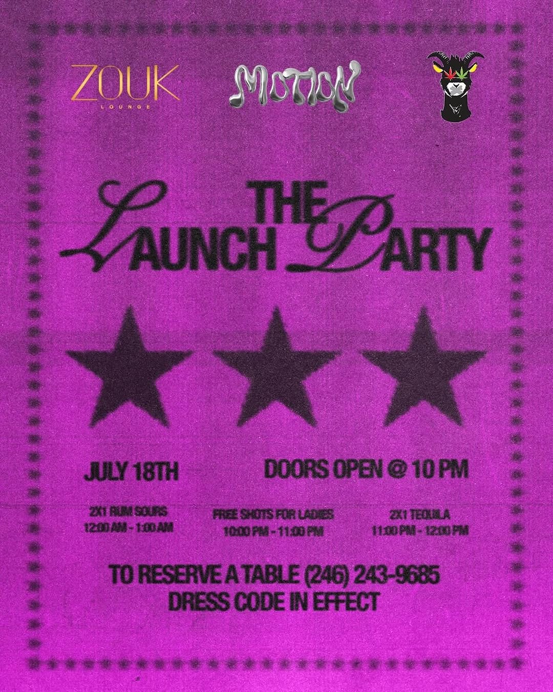 Motion The Launch Party at Zouk Lounge – July 18th
