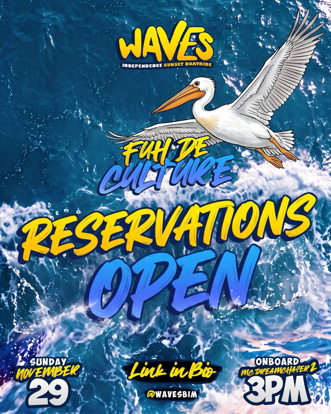 Waves Independence Sunset Boatride – Fuh De Culture | Nov 29