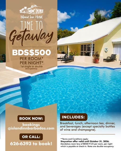 All-Inclusive Staycation – BDS$500 per Room per Night