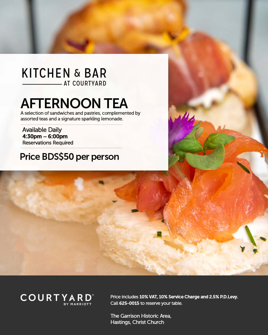 Afternoon Tea at Kitchen & Bar – BDS$50 Per Person