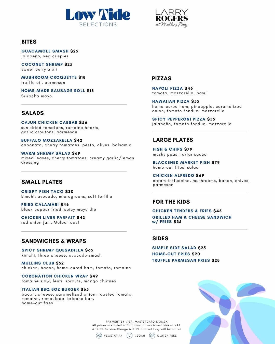 Low Tide Selections – Limited September Menu at Larry Rogers at Mullins Bay